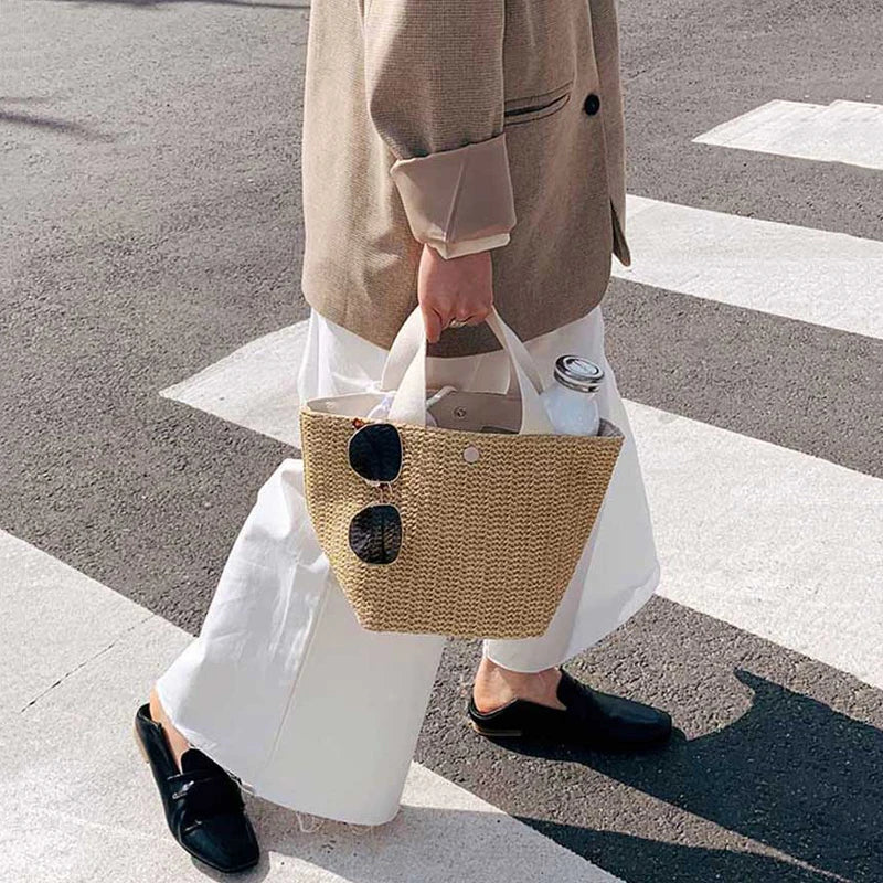 Women Beach Shoulder Bag Top-handle Casual Tote