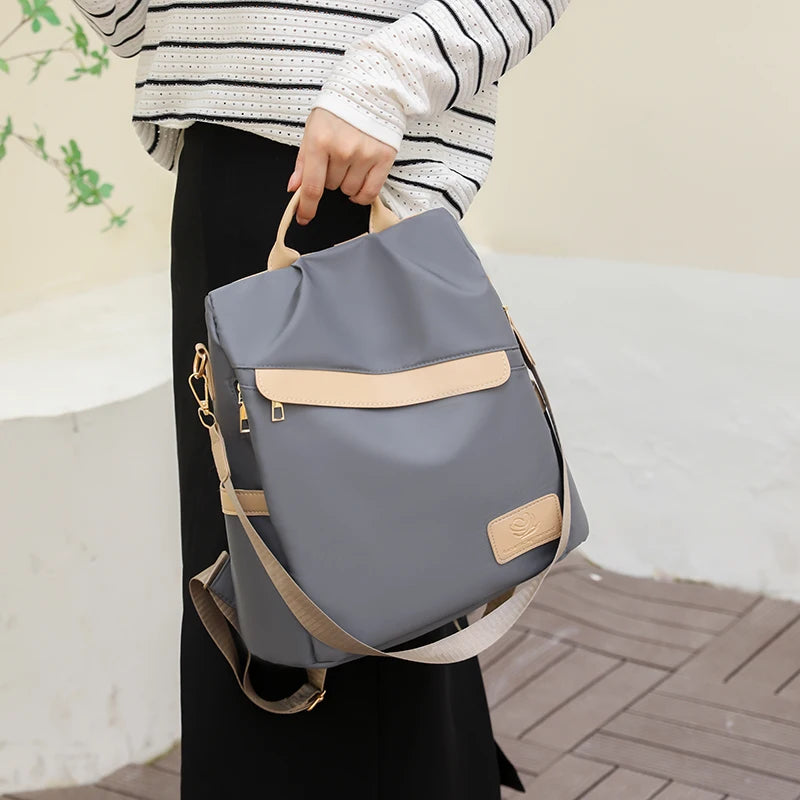 Waterproof Women's Backpack Large Capacity Nylon Bagpack Anti Theft Rucksack