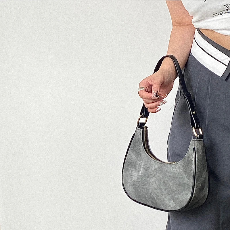 Women's Half Moon Hobos Shoulder Bag Clutch Purse Handbag