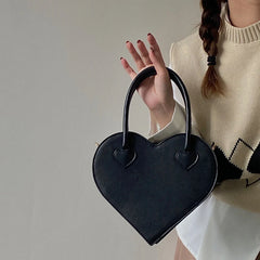 Vintage Love Heart Shoulder Bag Small Tote Purse Messenger