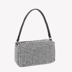 Crystal Hand Bag Ladies Small Diamond Bling Bag with Leather Handle