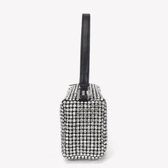 Crystal Hand Bag Ladies Small Diamond Bling Bag with Leather Handle