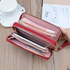 Double Zipper Women Wallets Large Capacity Clutch Bag