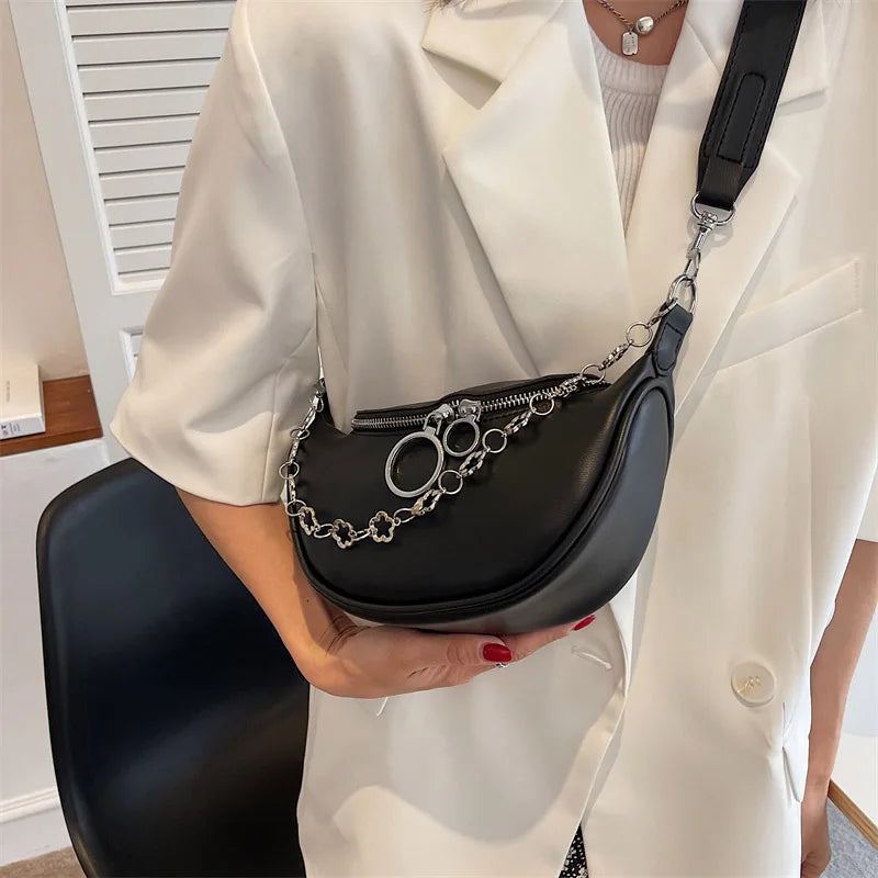 Women Leather Waist Bag Crossbody Phone Purse Ladies Chest Bag