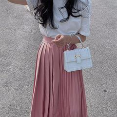 Pink Diamond Lattice Small Satchel Crossbody Bag