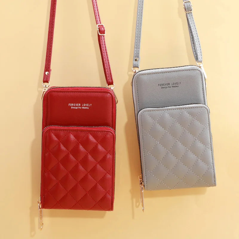 Diamond Lattice Shoulder Bag for Women Small Crossbody Messenger Clutch