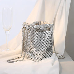 Diamond Mini Chain Shoulder Purses Crystal Clutch Evening Bucket Bags