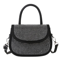 Diamonds Leather Shoulder Handbag for Women