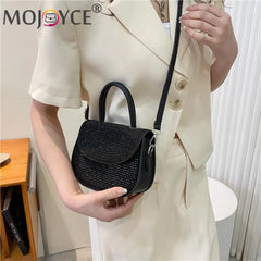 Diamonds PU Leather Shoulder Handbag Rhinestones Messenger Bag