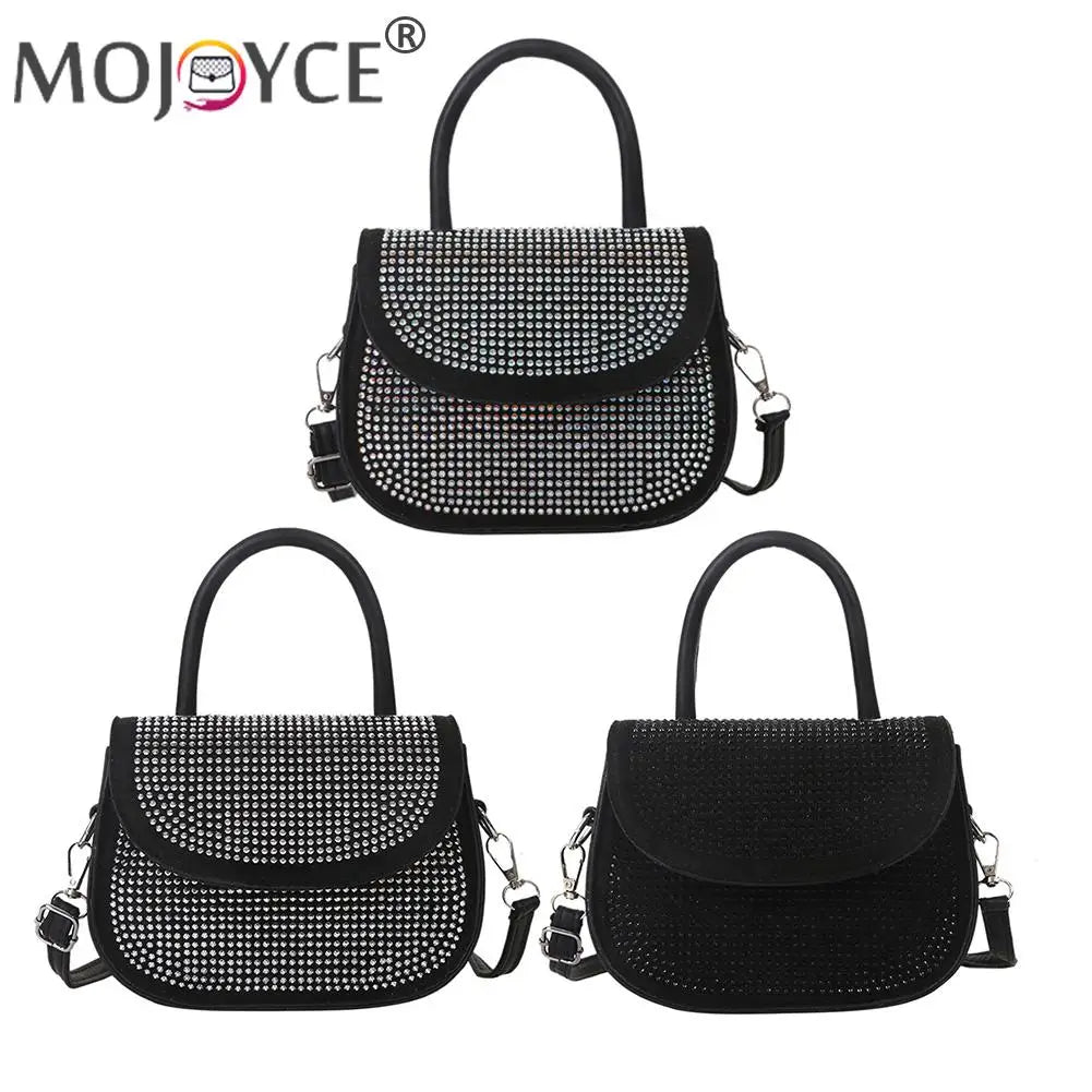 Diamonds PU Leather Shoulder Handbag Rhinestones Messenger Bag