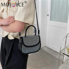 Diamonds PU Leather Shoulder Handbag Rhinestones Messenger Bag