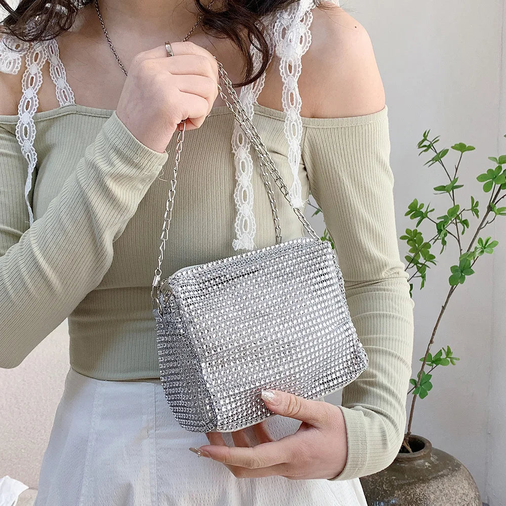 Diamonds Shoulder Bags Rhinestones Chain Crossbody Totes for Women