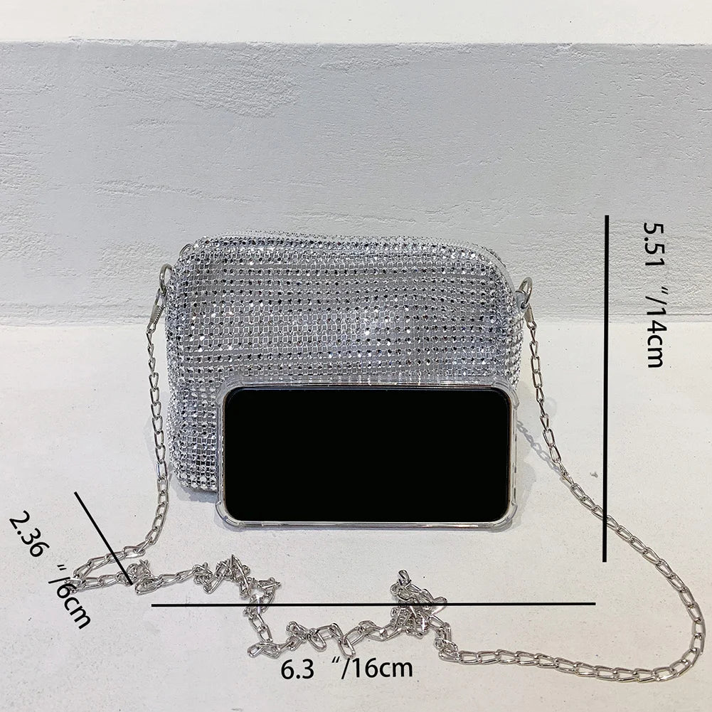 Diamonds Shoulder Bags Rhinestones Chain Crossbody Totes for Women