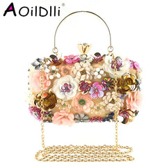 Flower Beaded Banquet Wedding Party Bag