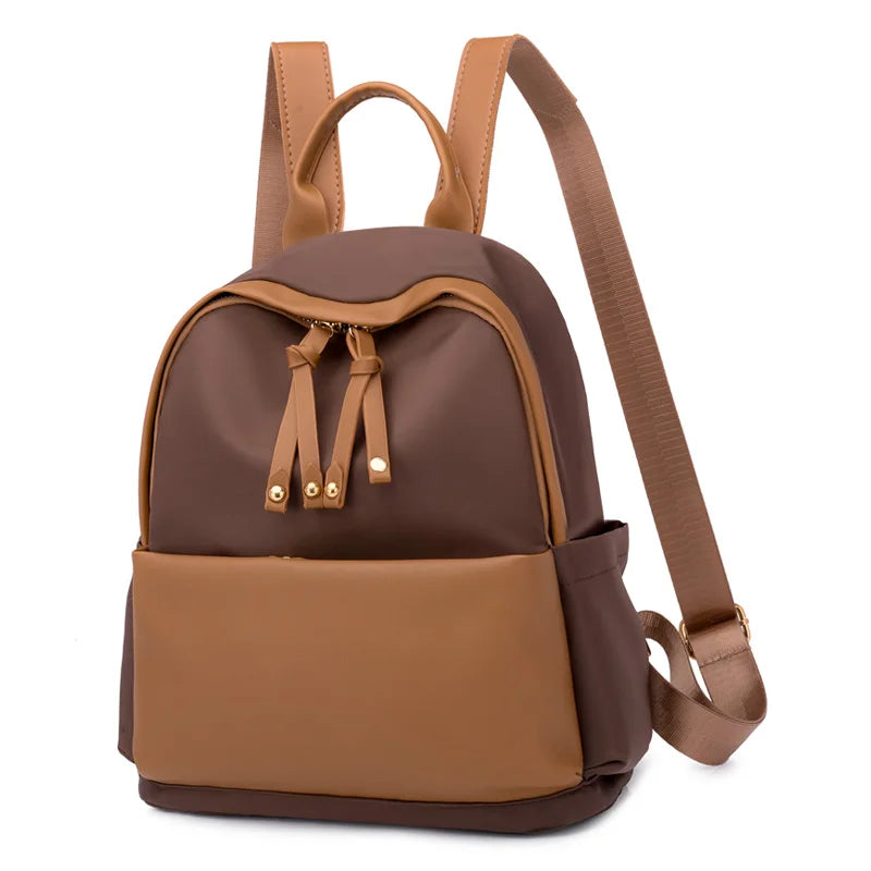 Double Patchwork Anti-Theft Women Backpacks Large Capacity Classic Bags