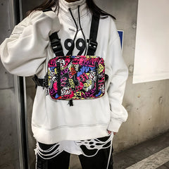 Rectangle Streetwear Writer Chest Rig Bag Hip-Hop Chest Bags
