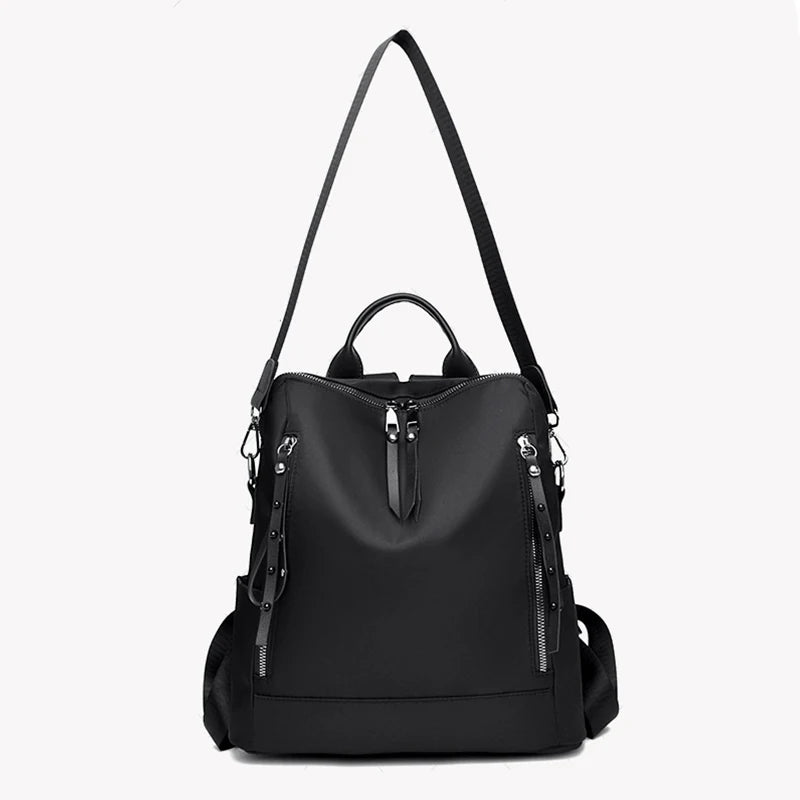 Large Capacity Double Zipper School Backpack for Women
