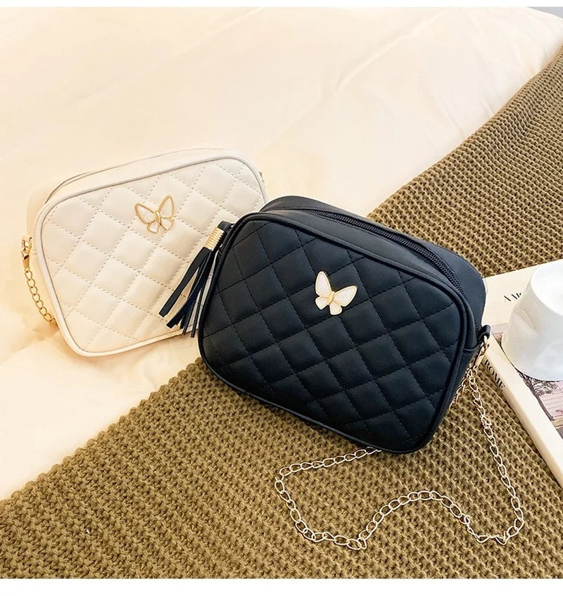 Embroidery Shoulder Bag Mini PU Leather Messenger Square Bag Women Purses Crossb
