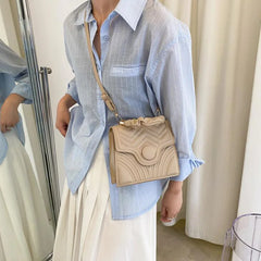 Solid Crossbody Bags Embroidery Shoulder Bag for Women