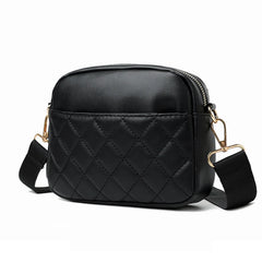 Embroidery Thread Shoulder Bag PU Leather Crossbody Small Square Bag 2pcs Combo