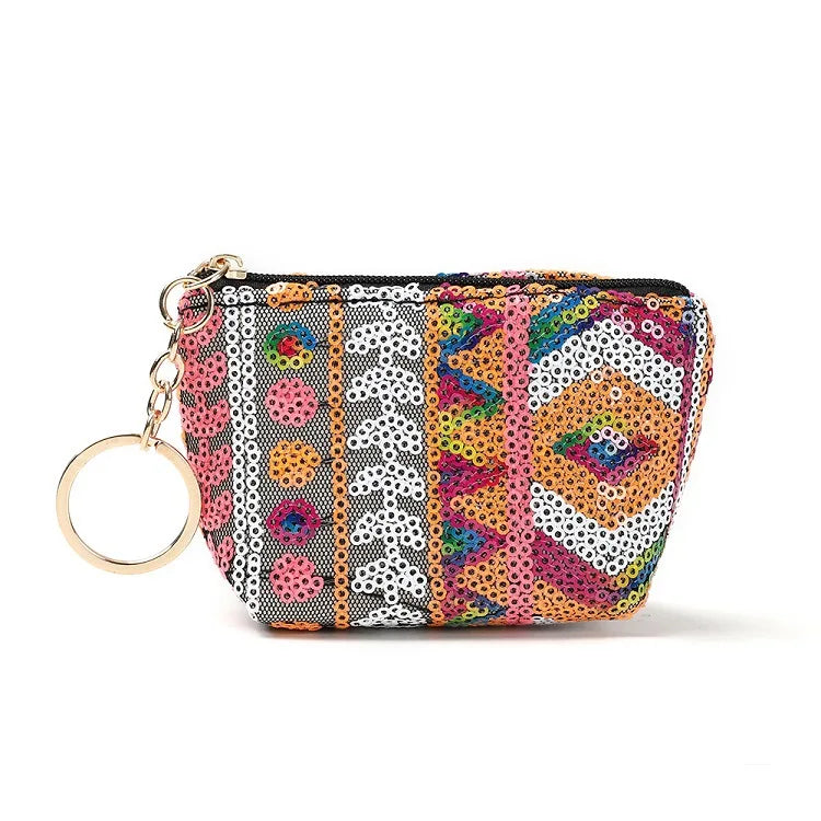 Geometric Beads Sequins Women's Purse Small Handbag