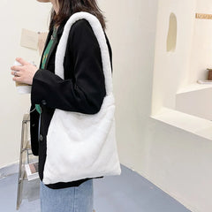 Plush Shoulder Shopping Bag Female Large Capacity Handbags