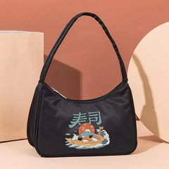 Wave Printed Bag Clutch Women Tote Shoulder Handbags Wallets Organizer Pack