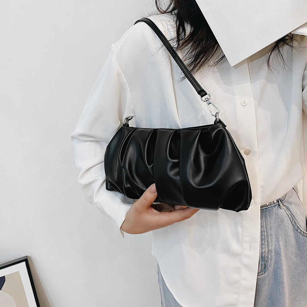 Women's Casual Leather Shoulder Bag - Brown