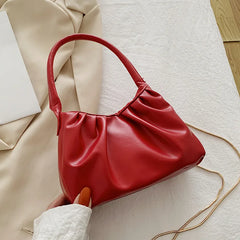 Retro Casual Pleated Clutch Shoulder Bag Chain Handbag for Women