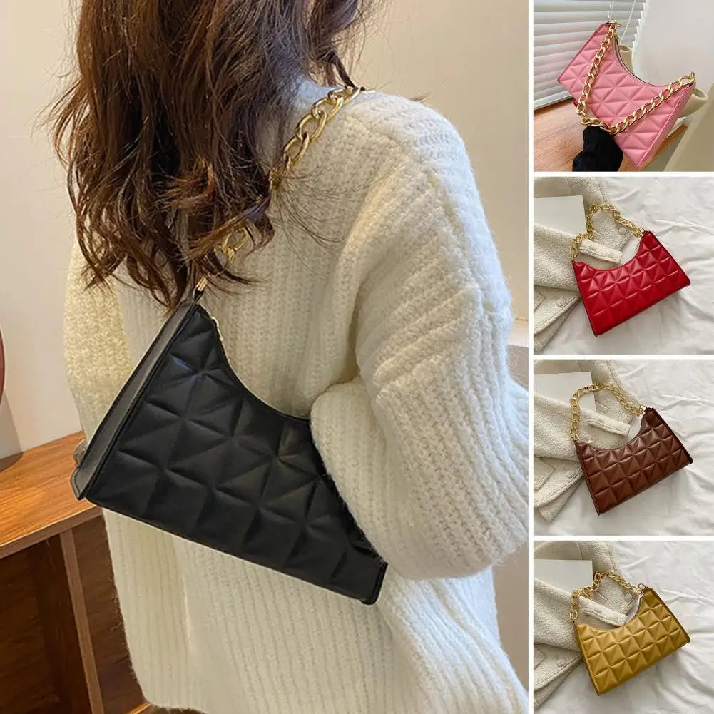 Retro Totes Shoulder Bags Leather Chain Handbag