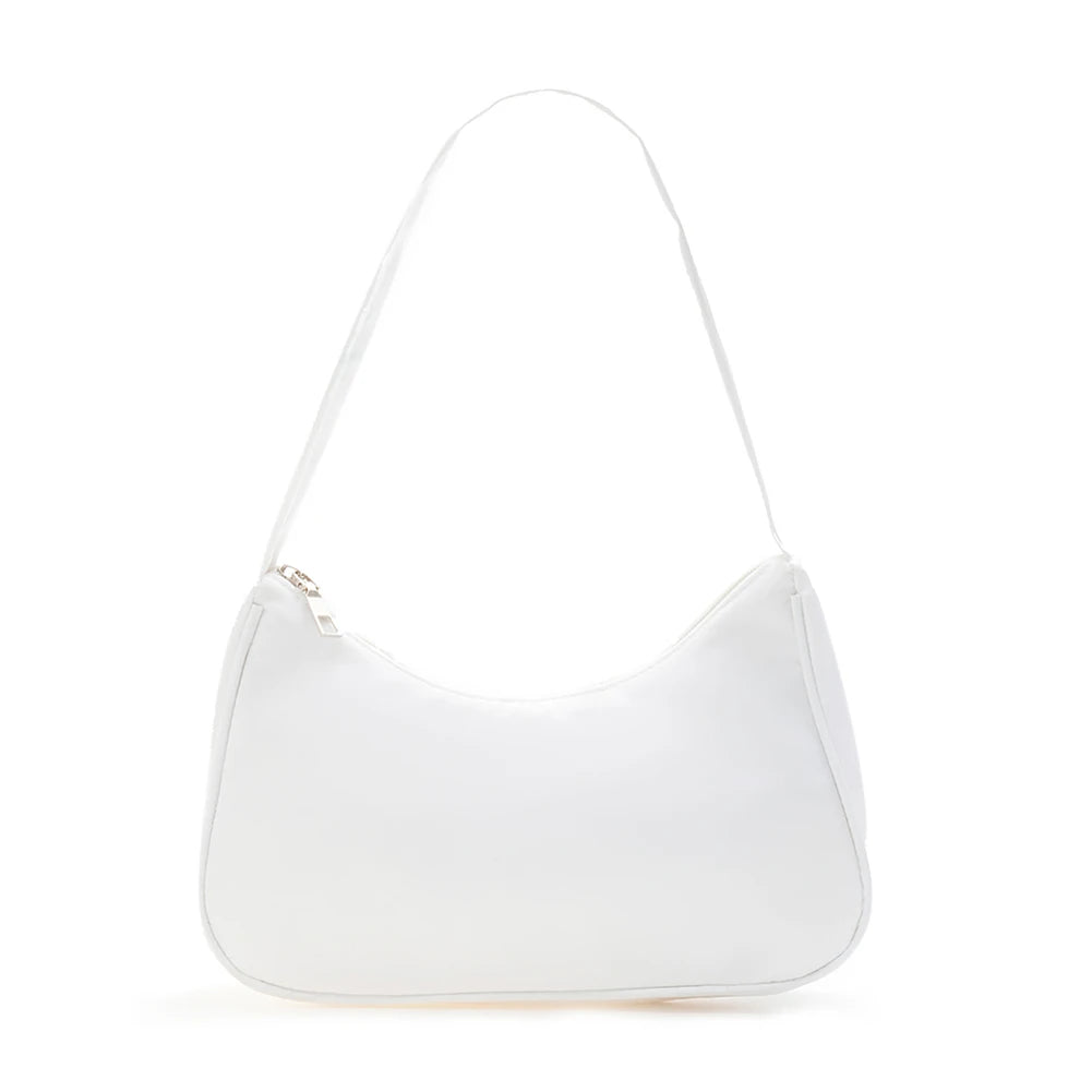 Nylon Hobos Bag Solid Zipper Underarm Ladies Bags