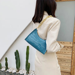 Makeup Bag Retro Casual Women Totes Shoulder Bags Female Leather Solid Chain Han