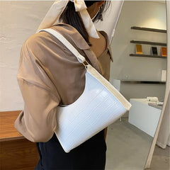 Retro Casual Women Totes Shopping Bag Female Leather Solid Chain Handbag