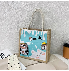 Retro Casual Ladie Handbag Shoulder Bag Female Graffiti Canvas Handbags