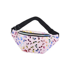 Butterfly Pattern Fanny Pack Hip Bag Adjustable Strap Waist Pouch for Teens