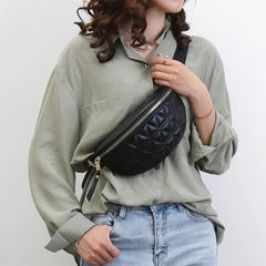 Women's PU Leather Chest Bag Crossbody Waist Sling Phone Pouch