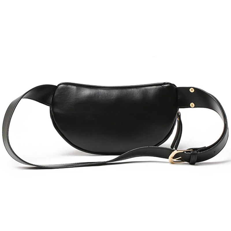 Women's PU Leather Chest Bag Crossbody Waist Sling Phone Pouch