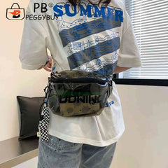 Clear PVC Fanny Pack Unisex Waist Pouch Travel Letter Printed Pendant