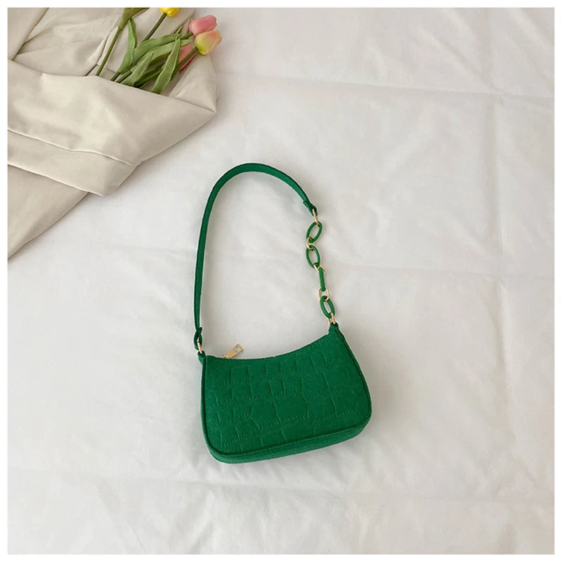 Women's Felt Shoulder Bag Armpit Handbags Purses