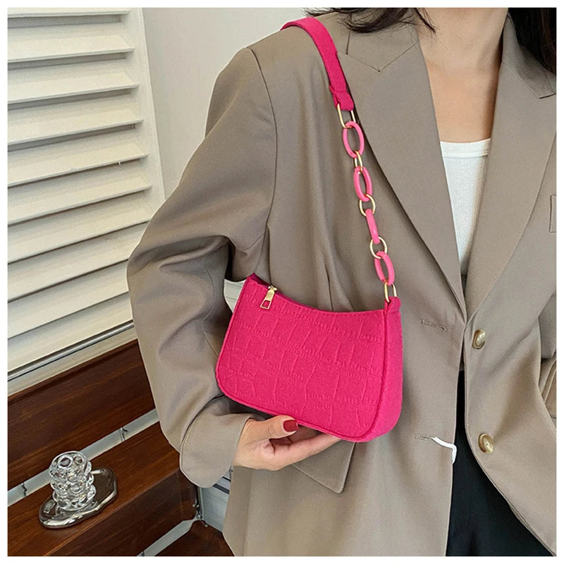 Women's Felt Shoulder Bag Armpit Handbags Purses
