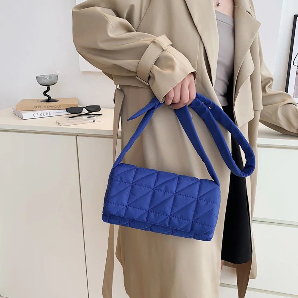 Quilted Crossbody Bag with Belt Buckle