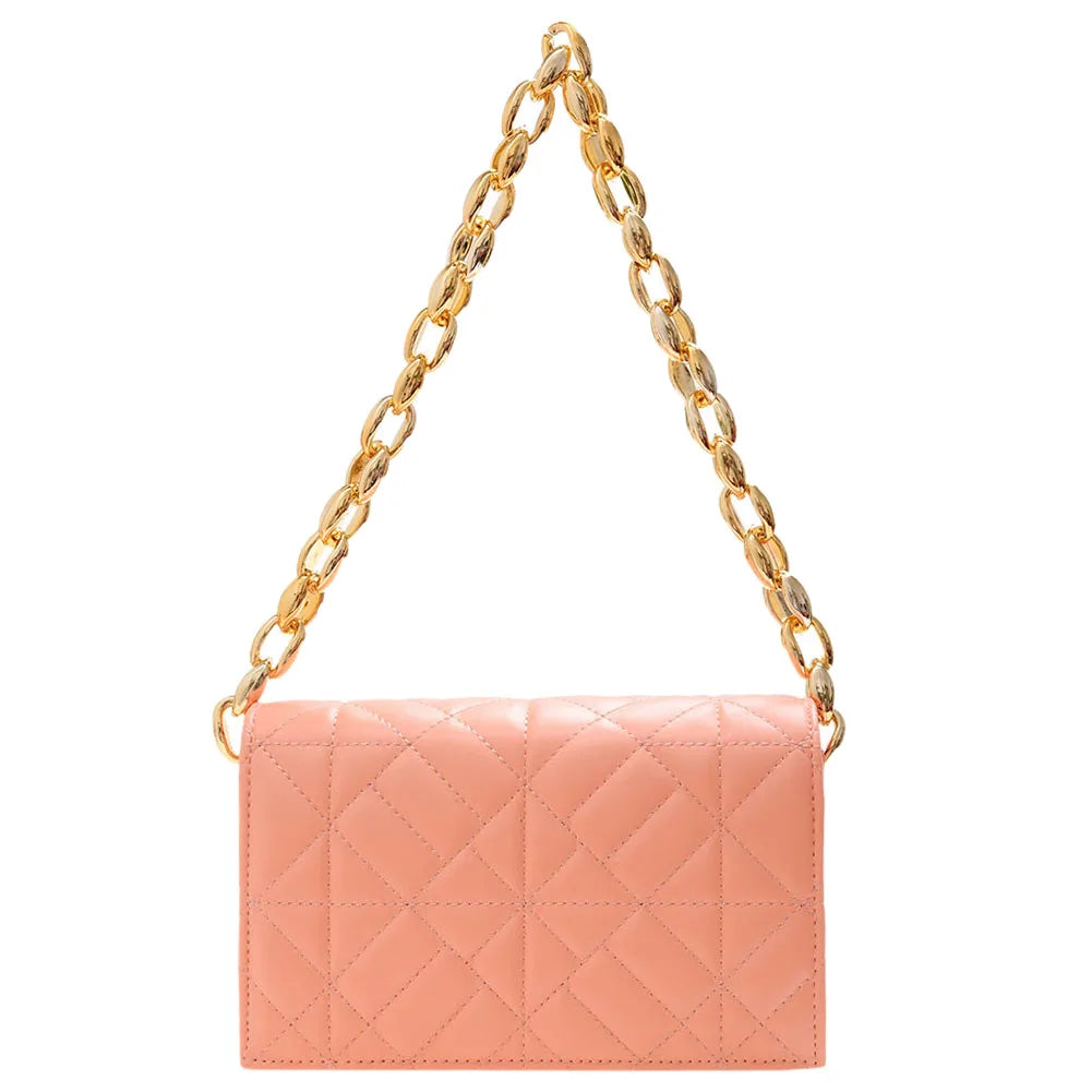 Women's PU Leather Crossbody Bag Embossing Chain Handbag