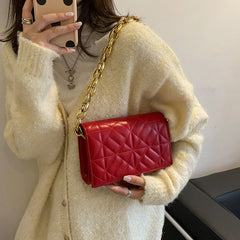 Women's PU Leather Crossbody Bag Embossing Chain Handbag