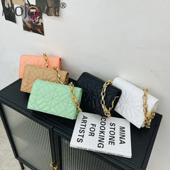 Women's PU Leather Crossbody Bag Embossing Chain Handbag