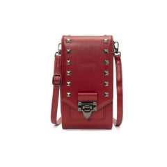 Studded Shoulder Bag Soft Leather Women Messenger Purse