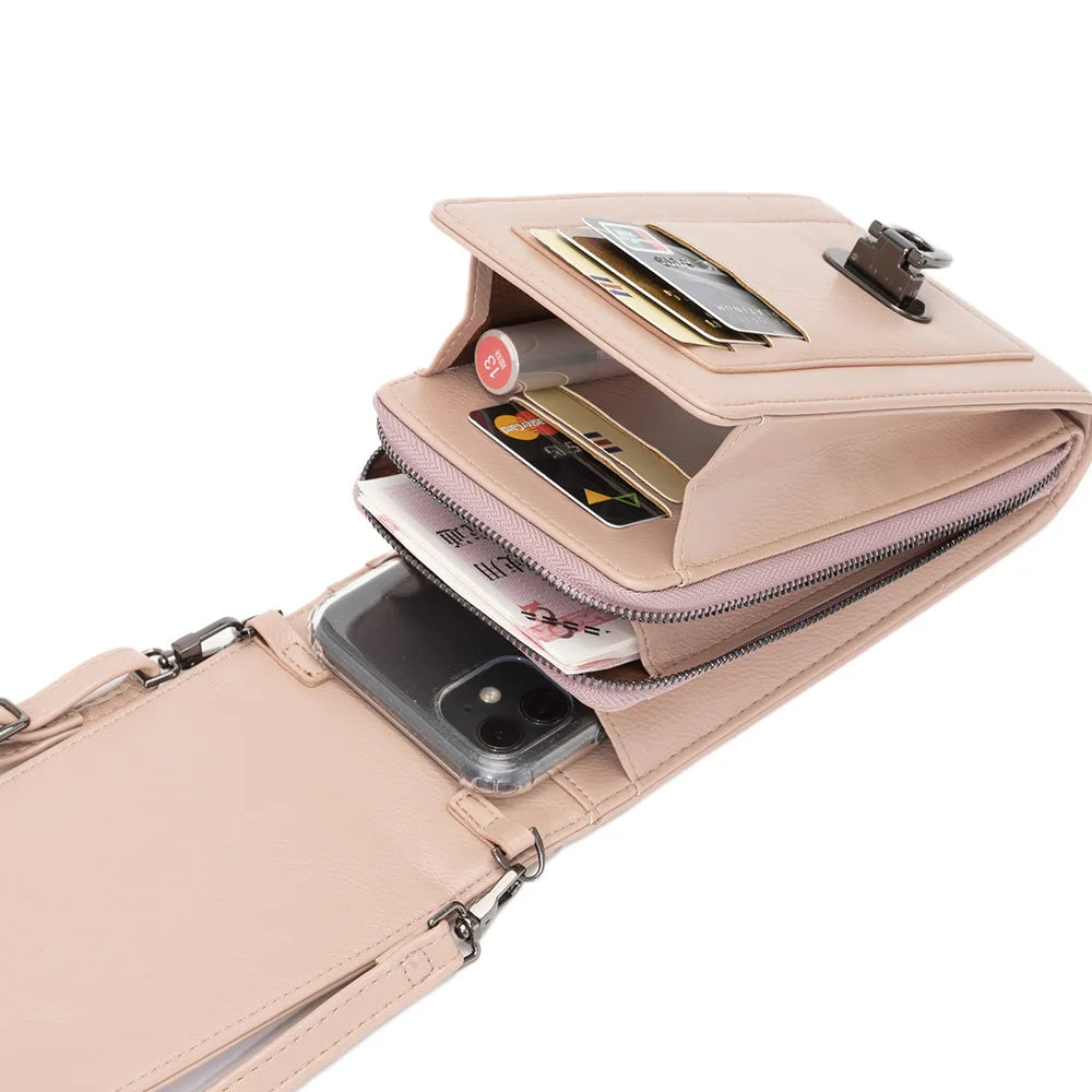 Studded Shoulder Bag Soft Leather Women Messenger Purse