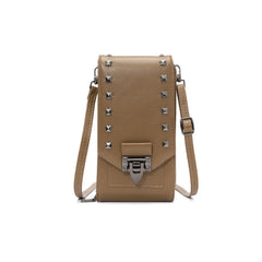 Studded Shoulder Bag Soft Leather Women Messenger Purse