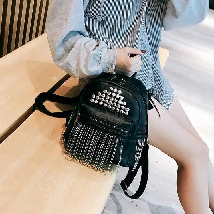 Rivet Soft Pu Leather Backpacks for Women Girls