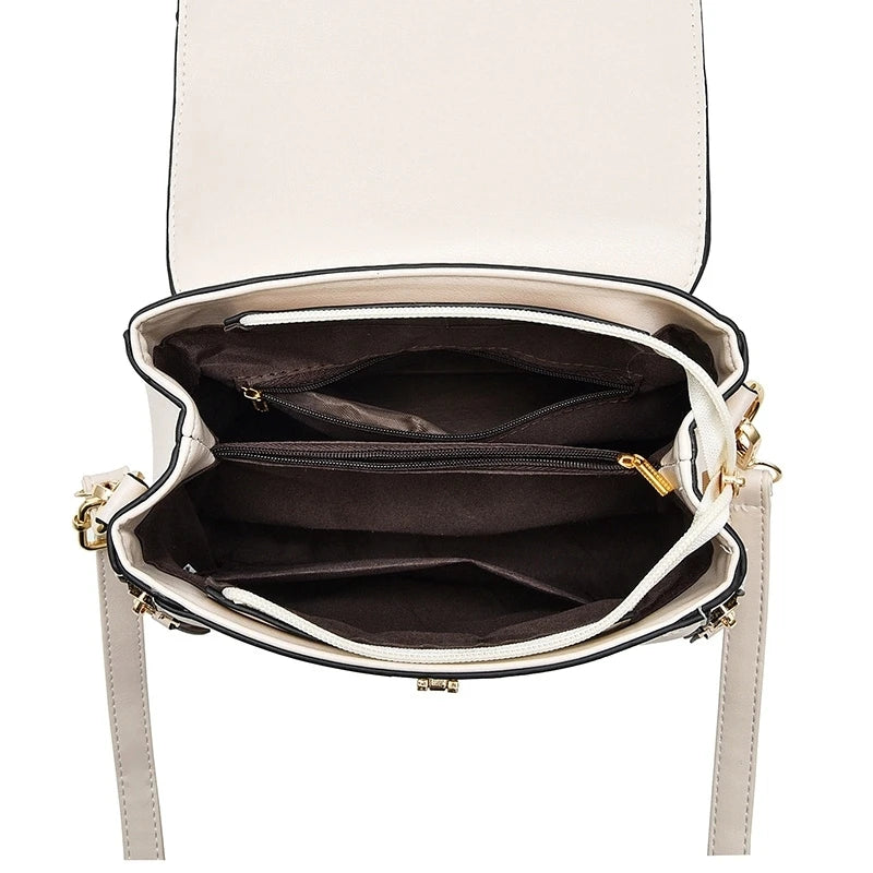Flap Ladies Hand Bags Large Capacity Leather Handbags