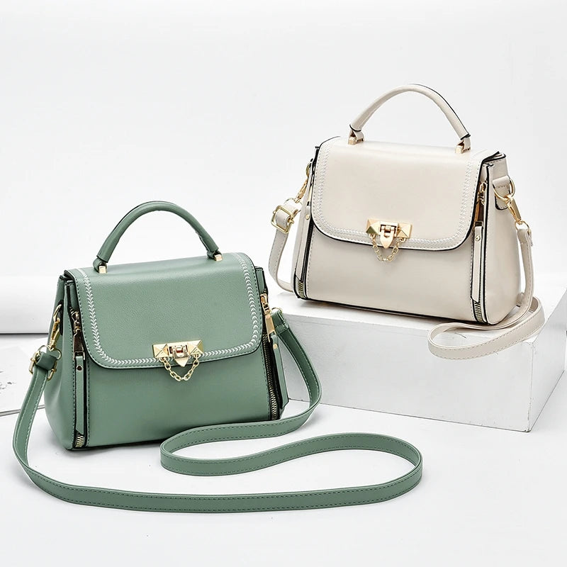 Flap Ladies Hand Bags Large Capacity Leather Handbags